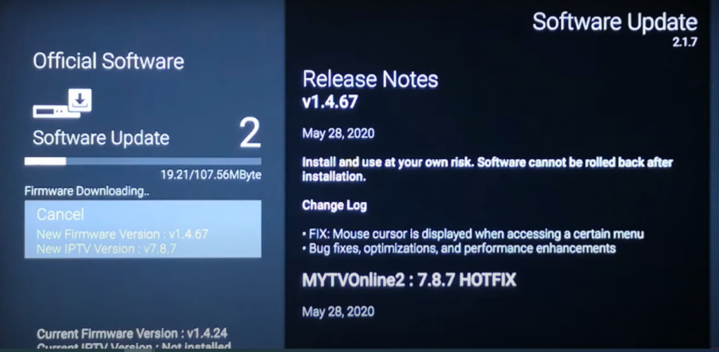 Allow the update process to complete