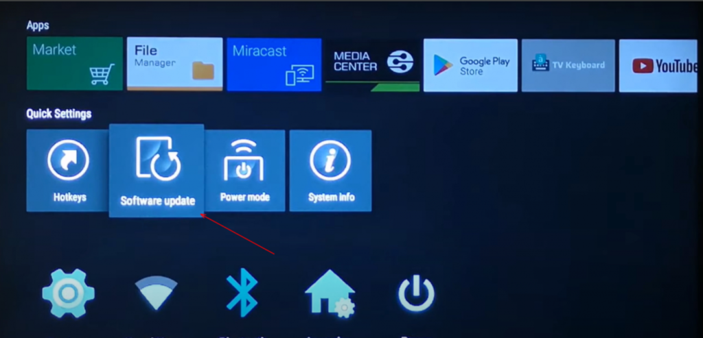 Navigate to the Software Update option in the menu