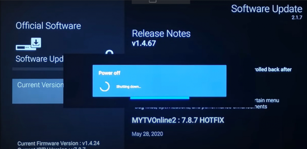 Wait for the device to reboot